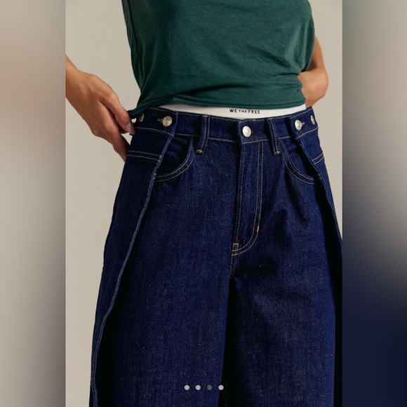 Free People We The Free High Street Trouser Jeans in Boutique Blue - Picture 3 of 5
